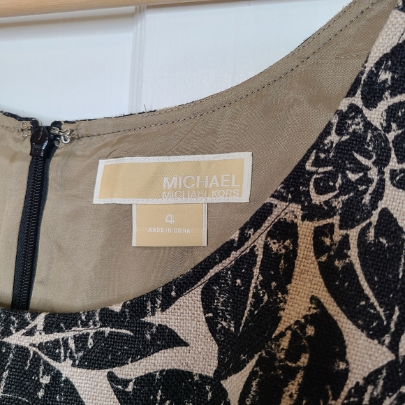 Michael Kors Linen Floral Empire Waist Babydoll Dress - Picture 6 of 7